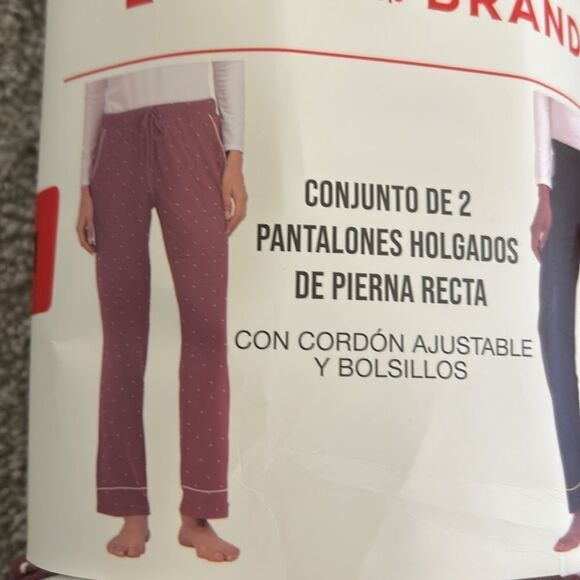 Lucky Brand Women's 2-Pack Lounge Pants, Black/Pink Dot, Size M, NWT - Picture 6 of 7